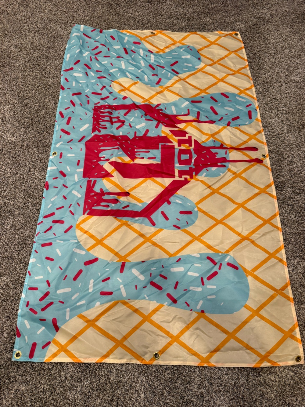 Baseball Lifestyle 101 Ice Cream Wall Flag 3x5 BL101 Baseball Banner 8 Grommet